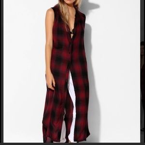 BDG grunge maxi flannel tunic